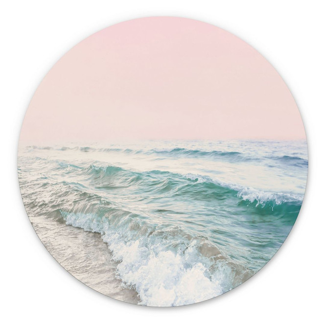 Alu-Dibond Rosa Himmel über dem Meer - Sisi & Seb - Rund