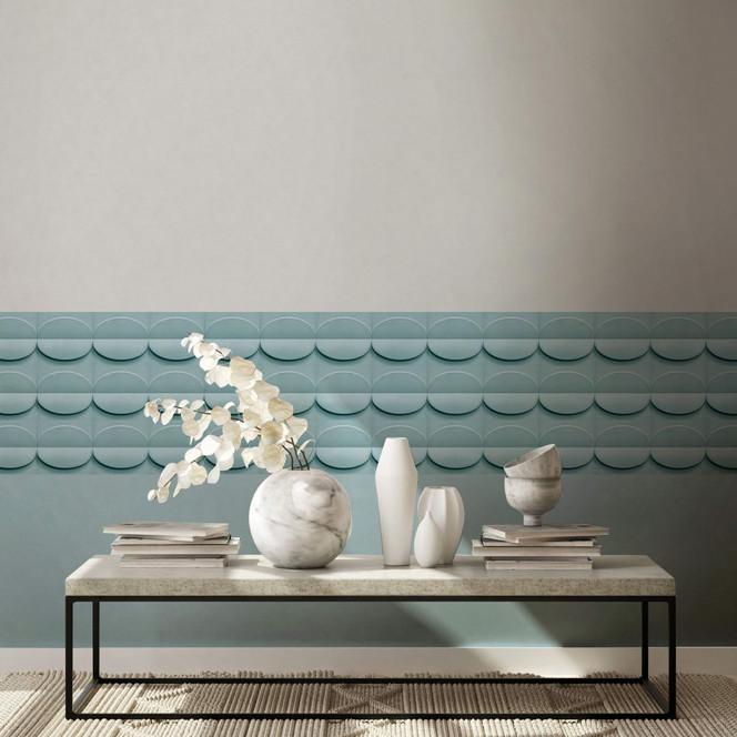 Bordüre in Blau, Grafisch für Wohnzimmer, Schlafzimmer 5.00 x 0.177 m