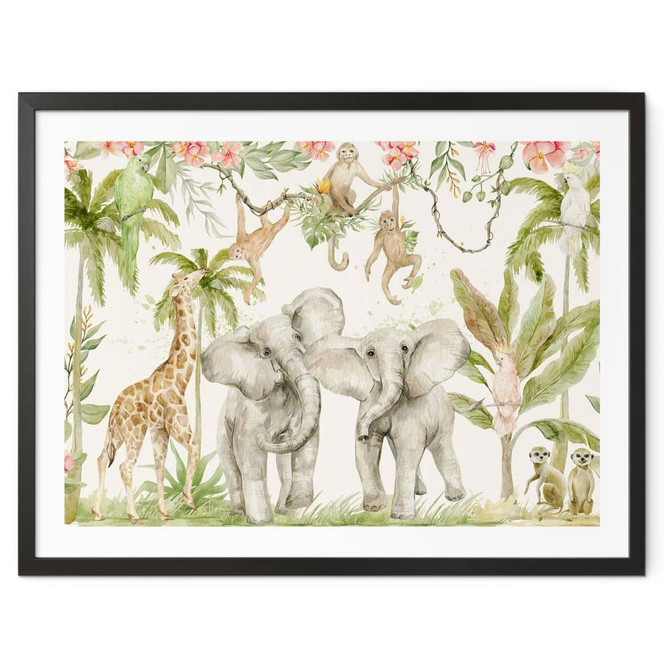 Poster Tiere im tropischen Dschungel - UN Designs