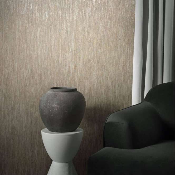 Vliestapete mit leichten Linien und Streifen beige Uni