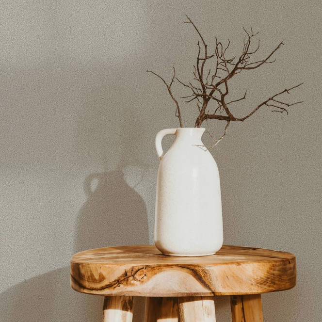 Vliestapete mit Struktur als gepunktetes Uni grau, braun Uni