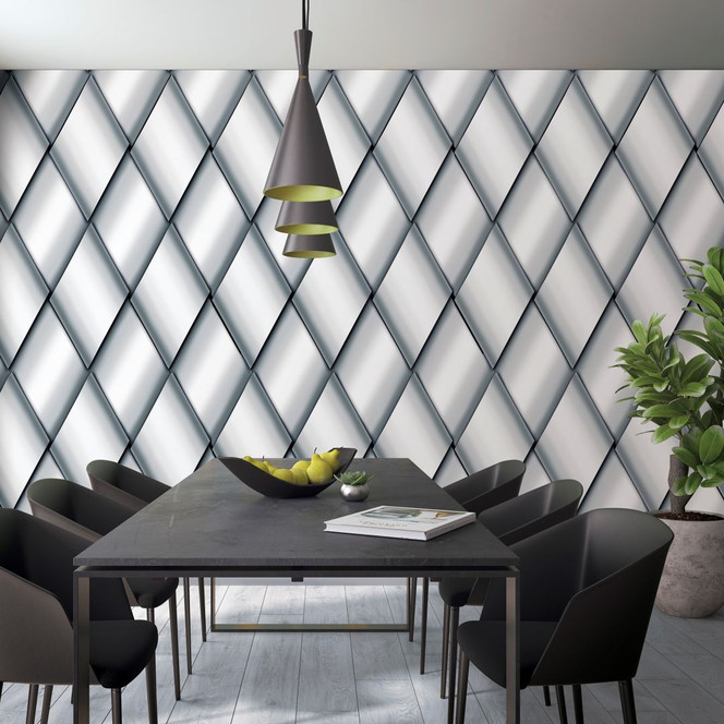 Fototapete in Rautenoptik, Grau Grafisch 2.70 x 1.06 m