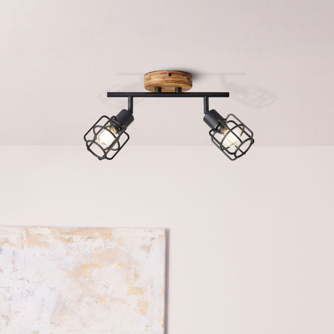 Spotrohr Inga, braun, 21 x 33 cm, Metall Industrielle Deckenleuchte