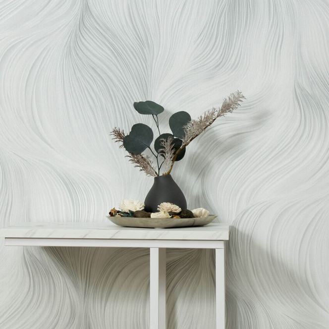 Guido Maria Kretschmer Grafiktapete Waves of Light Fashion for Walls 5 hellgrau