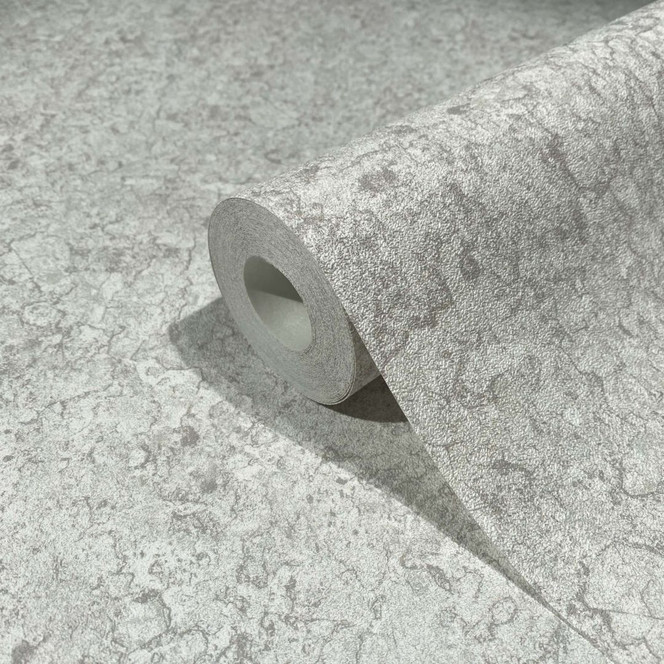 Vliestapete als strukturiertes Uni grau Grafisch