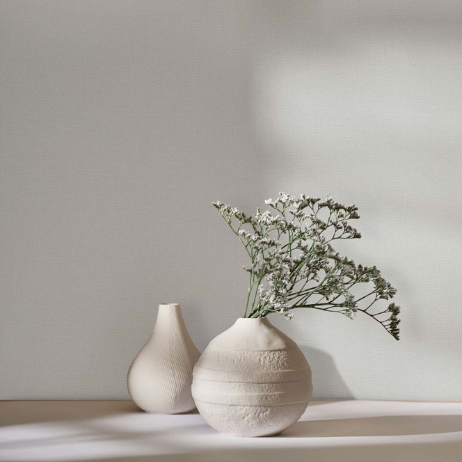 Vliestapete Texturiert Uni Modern in Weiss