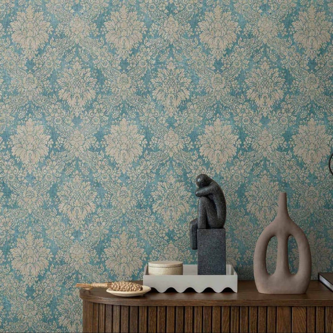 A.S. Création Tapete Secret Garden blau, braun, metallic