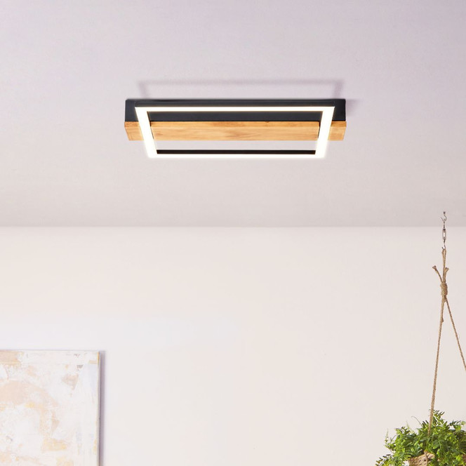 Deckenleuchte Layla, braun, 4.6 x 30 cm, Holz Lampe