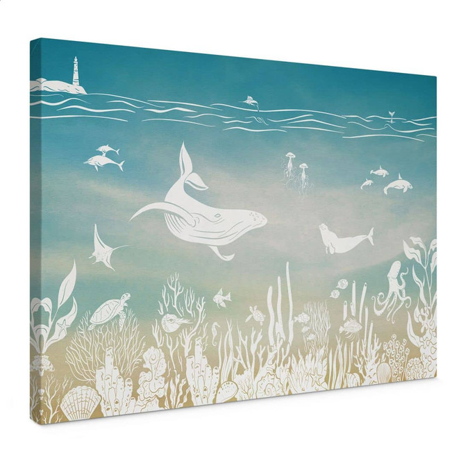Leinwandbild Unterwasserwelt-Paradies - Ombre - Kikki Belle