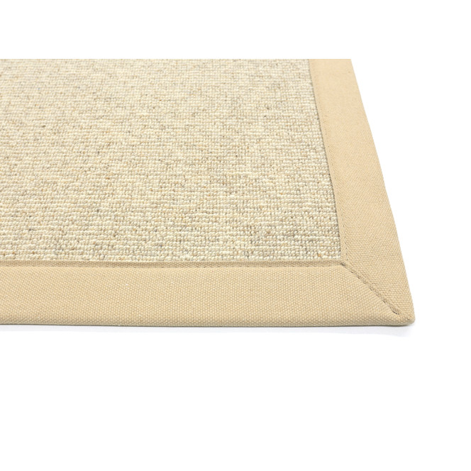 Leeds Fein Berber 6cm Bordürenteppich Wunschmass in Sand 403 - 106