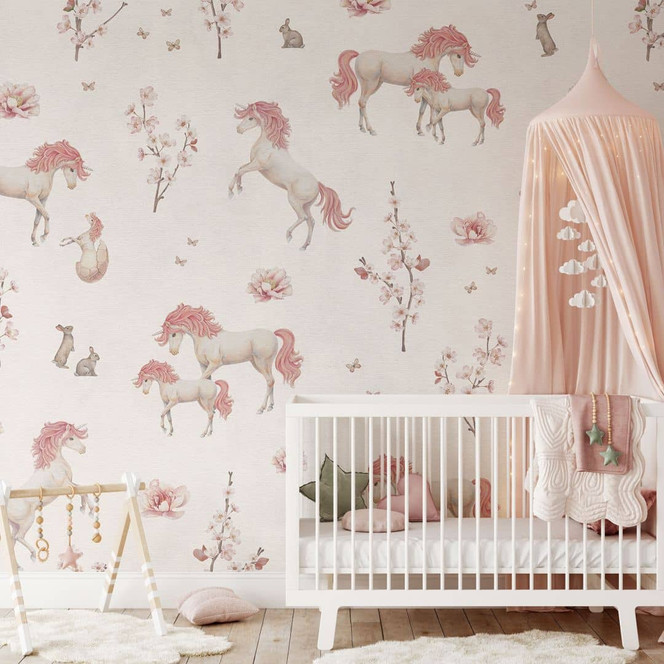 Fototapete Einhorntraum im Blütenland - Kikki Belle