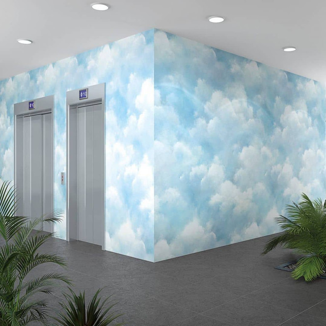 Fototapete mit Himmel mit Wolken, Blau Uni 3.40 x 2.12 m