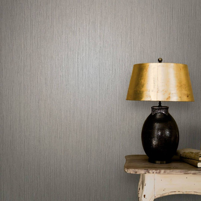 Vliestapete mit leicht linierter Struktur grau Struktur