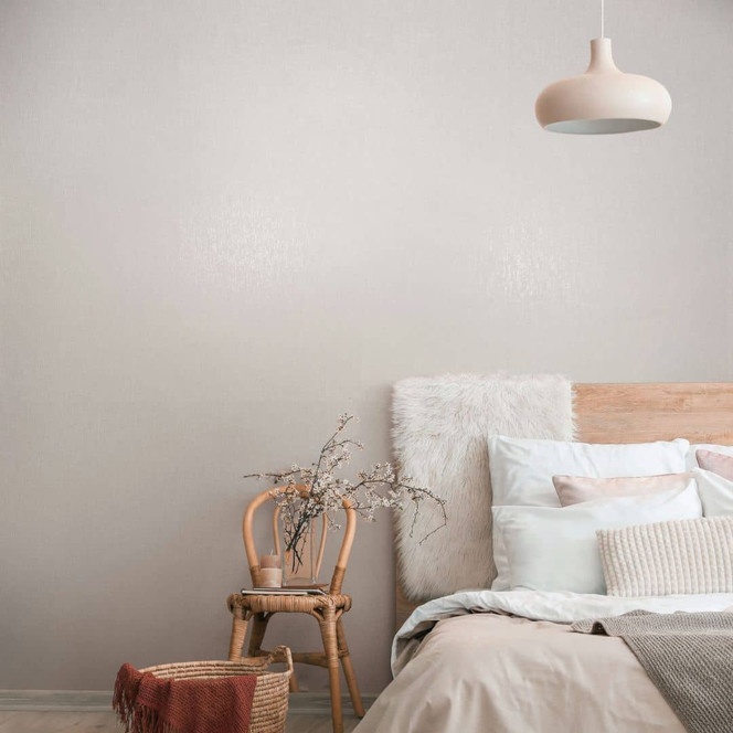 Vliestapete Uni, Textil Uni Modern in Beige