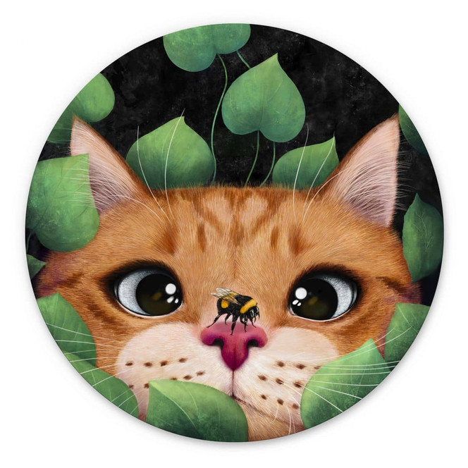 Wandbild Süsse Katze im Busch - Korenkova - Alu-Dibond Rund