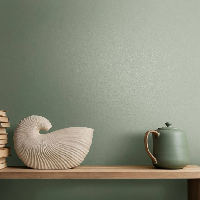 Vliestapete Uni, Struktur Uni Modern matt in Grün