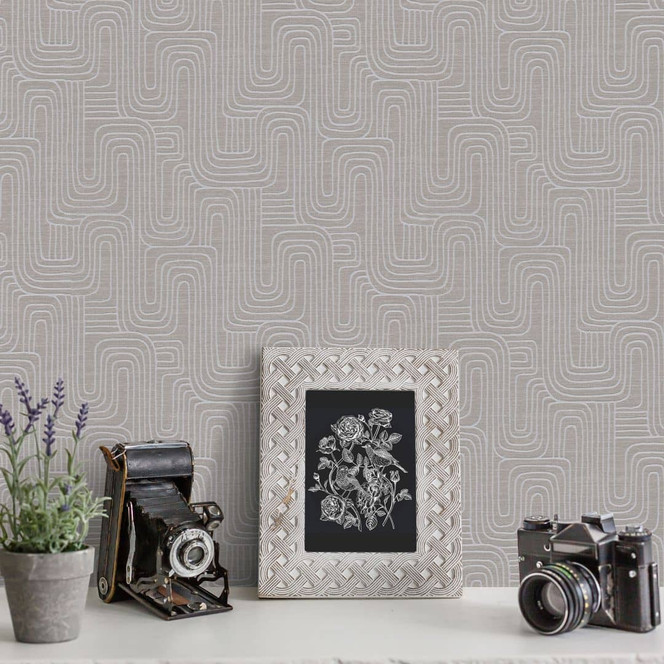 Grafiktapete Opus grau