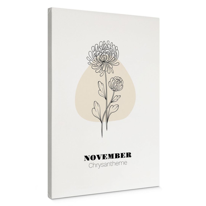 Personalisierbares Leinwandbild Monatsblume November
