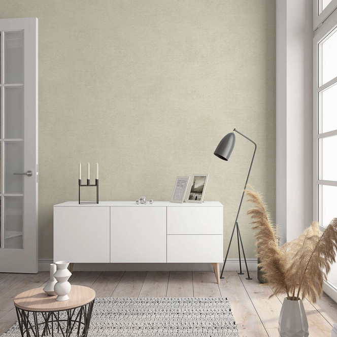 Vliestapete in moderner, feiner Struktur beige Uni