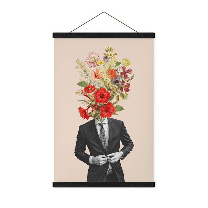 Stoffbild Mann im Anzug mit Wildblumen - Frida Floral Studio