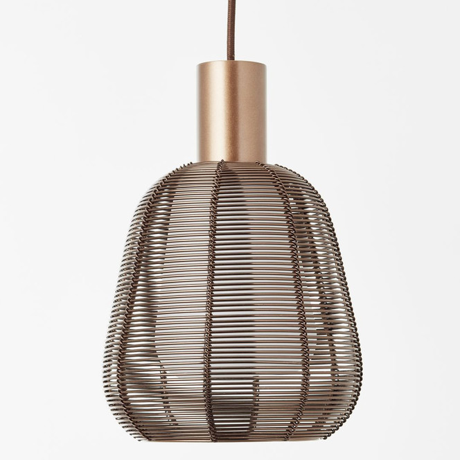 Pendelleuchte Thore, kupfer, 120 x 18 cm, Metall