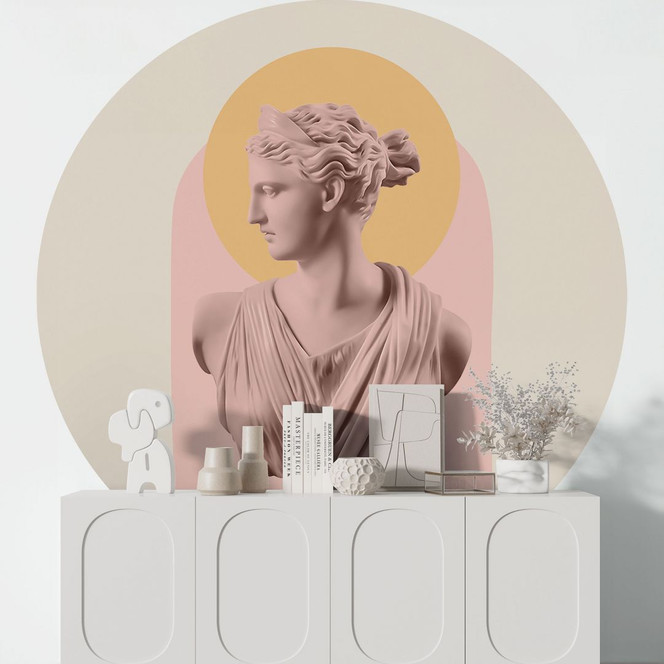 Fototapete Statue der Göttin Artemis - Grace Digital Art - Rund - Selbstklebend/Vlies