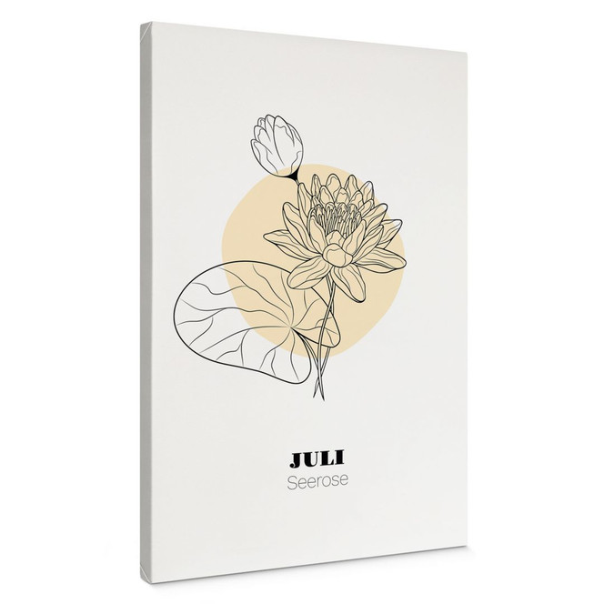 Personalisierbares Leinwandbild Monatsblume Juli