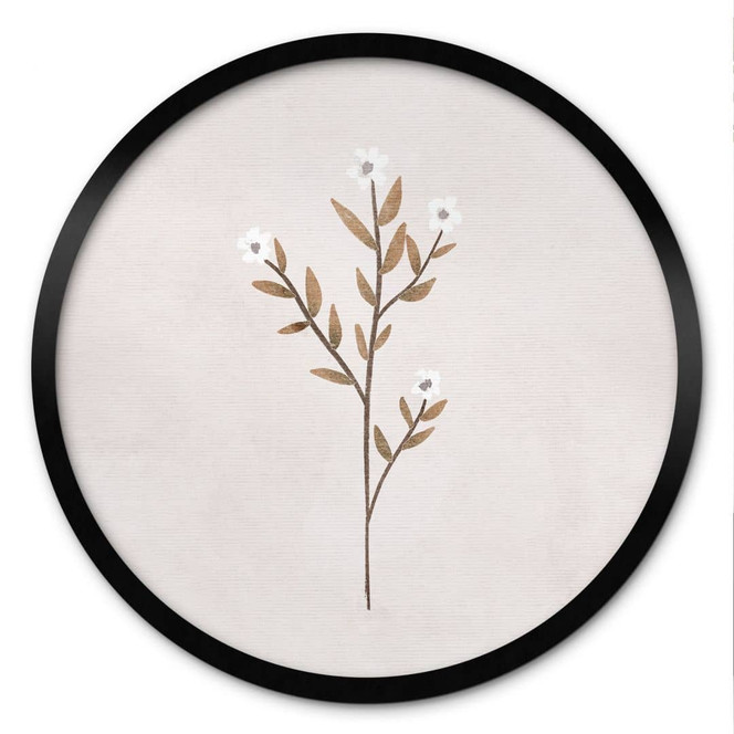 Poster Blumen Illustration - Vergissmeinnicht - Goed Blauw - Rund