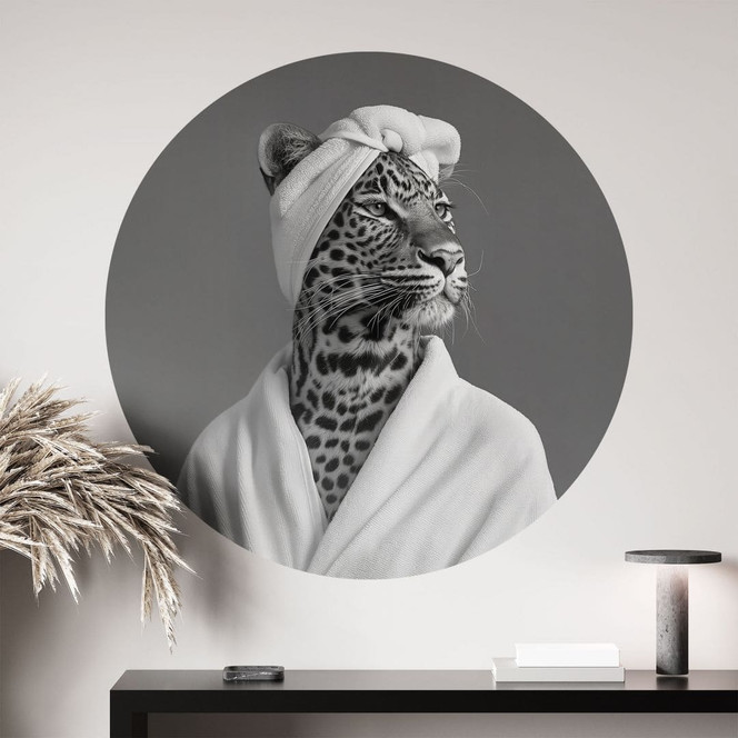 Wandtattoo Royale Spa-Auszeit mit Leopard - Rahner - Rund