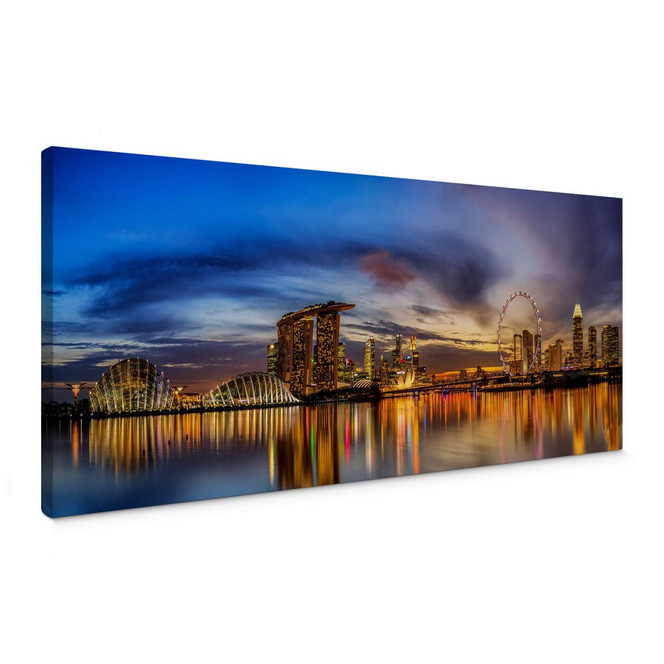 Leinwandbild Xie - Lights in Singapore - Panorama