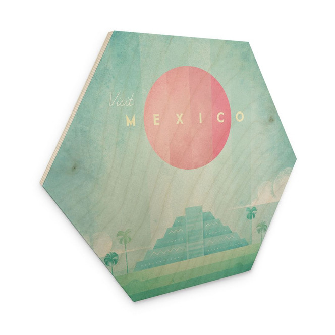 Hexagon-Holzbild Tempel von Kukulcán in Chichén Itzá - Rivers