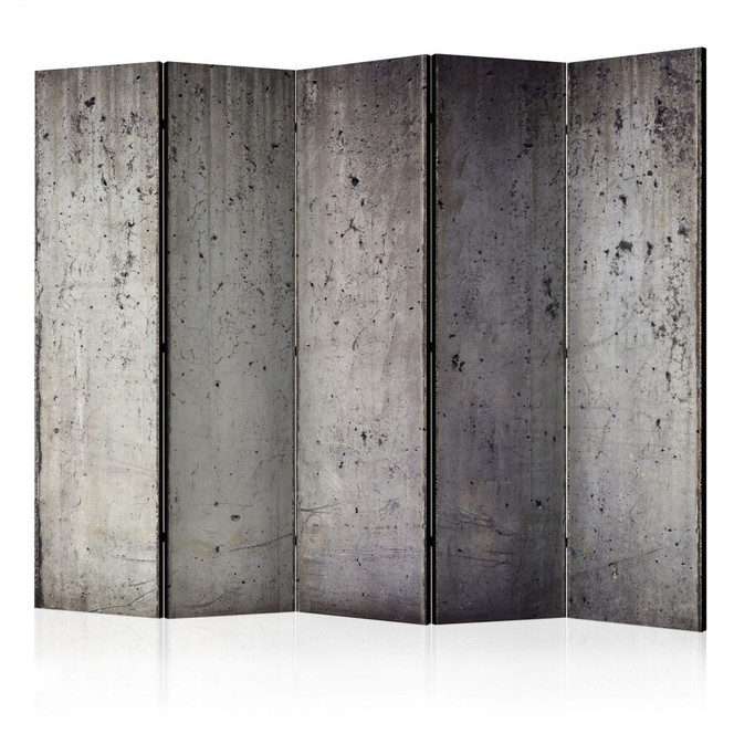 Paravent, Raumteiler freistehend, Trennwand - Graue Stadt, 5-teilig - 225 x 172 cm