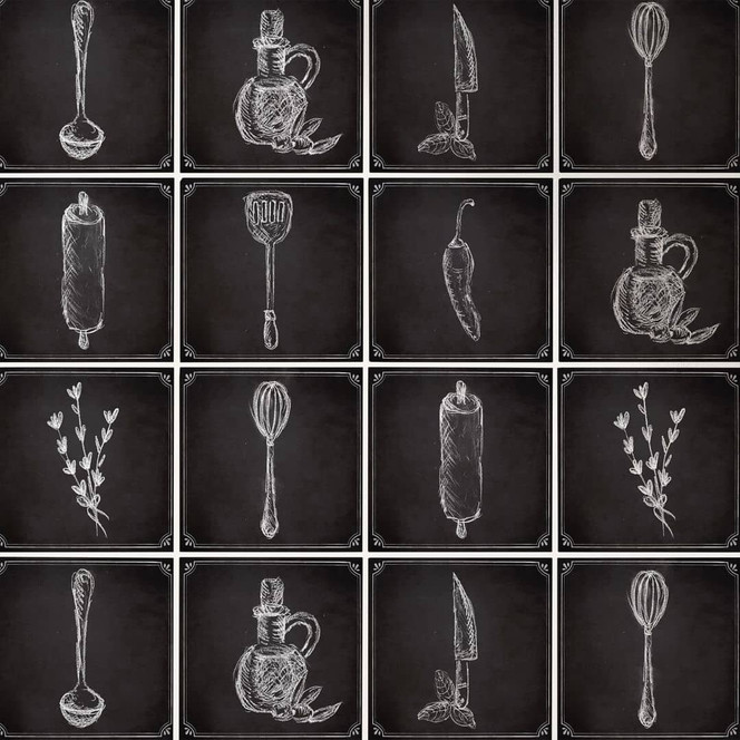 Fliesenaufkleber Rustic Kitchen - 12er Set