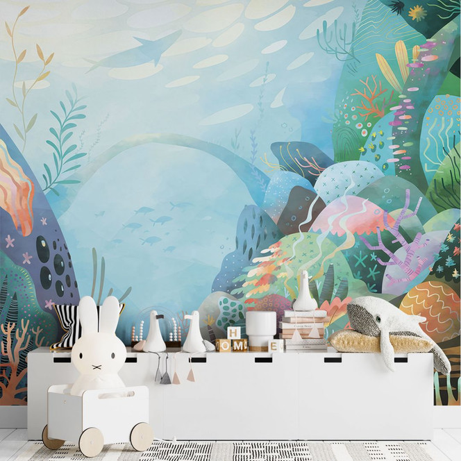 Fototapete Korallenriff in blauer Lagune - DigitalArtsi