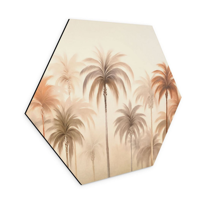 Hexagon Wandbild Tropische Landschaft mit Palmen - Haase - Alu-Dibond