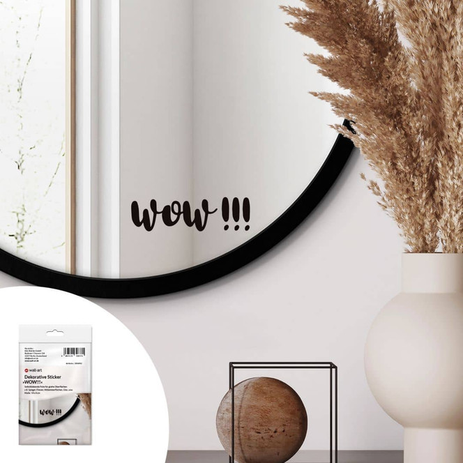 Spiegelsticker, Dekorativer Sticker WOW