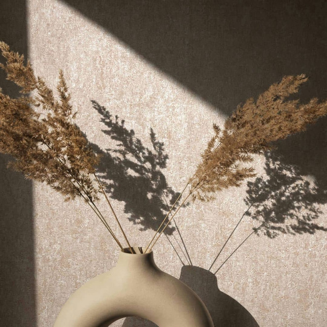 Vliestapete mit matter, leichter Struktur beige Betonoptik