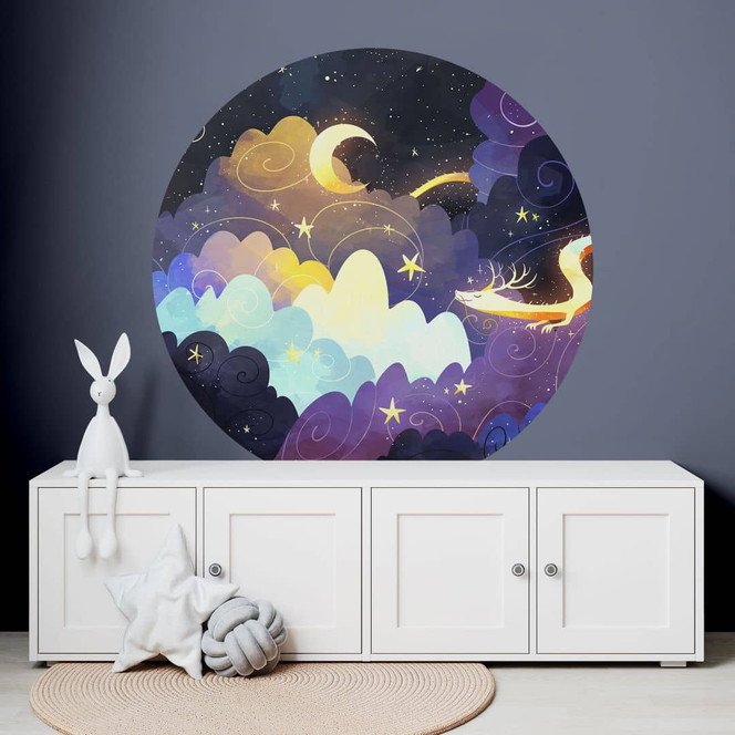 Wandtattoo Drachenflug durch Sternenwolken - DigitalArtsi - Rund