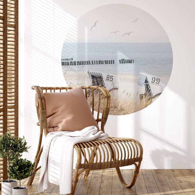 Wandtattoo Strand mit Meerblick - Rund