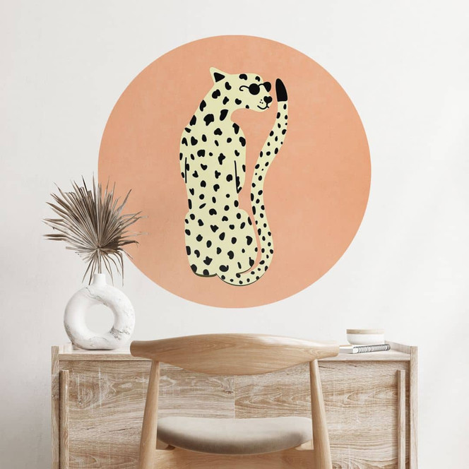 Wandtattoo Eleganter Gepard mit Sonnenbrille - Oltmanns - Rund