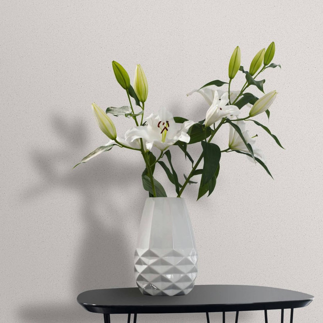 Vliestapete mit Struktur als gepunktetes Uni weiss Uni