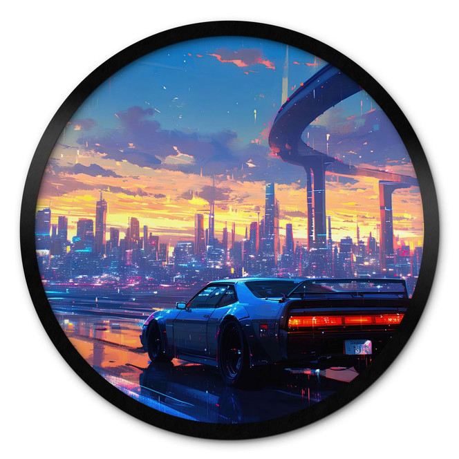 Poster Autofahrt durch den Regen - Takkar - Rund