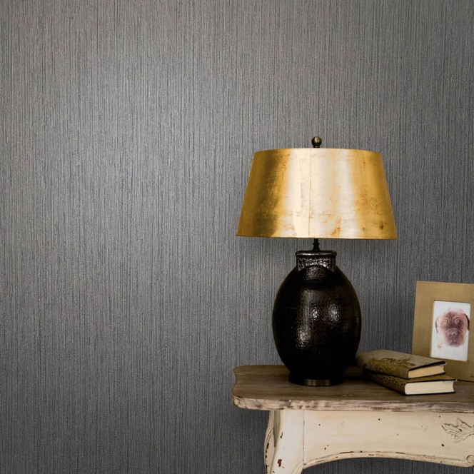 Vliestapete mit leicht linierter Struktur grau Struktur