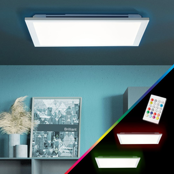 Deckenleuchte Albert, weiss, 39.6 x 39.6 cm, LED Panel, dimmbar