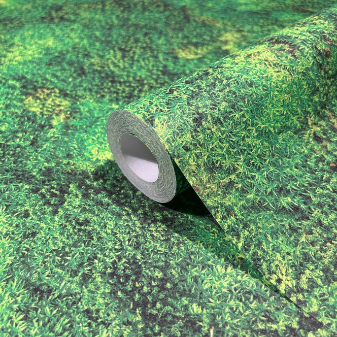 Vliestapete in Moos-Optik grün Floral