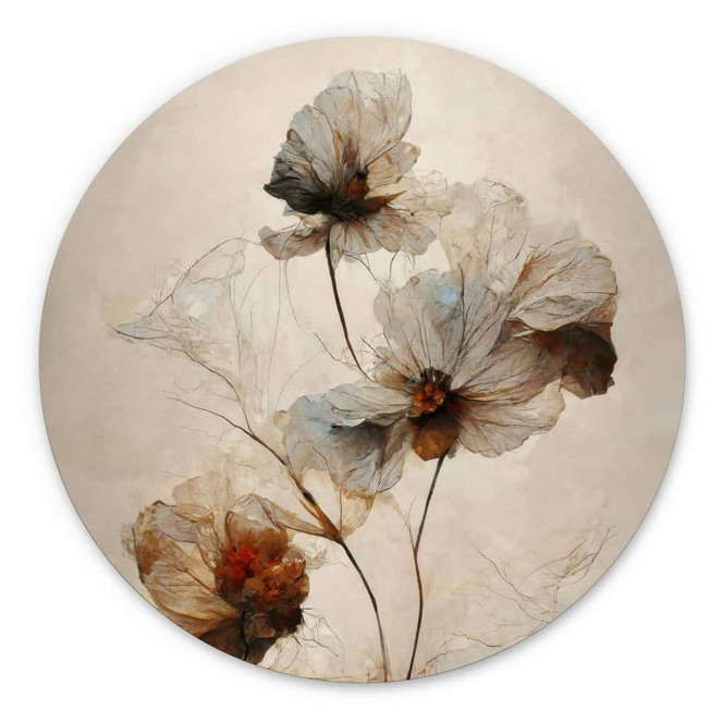 Wandbild Trockenblumen - Eleganz der Vergänglichkeit - Treechild - Alu-Dibond Rund