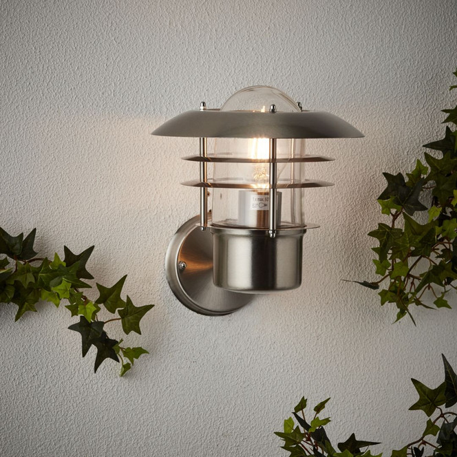 Wandleuchte Pepe, silber, 25 x 22 cm, Metall Aussenbeleuchtung, dimmbar