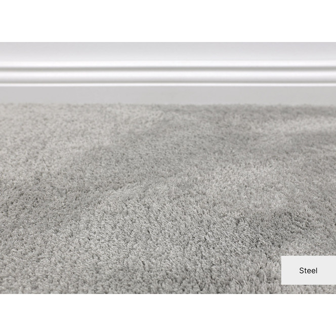 Yuki Velours Teppichboden Meterware in Steel