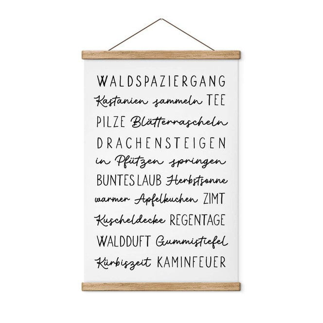 Stoffbild Herbstliche Worte - Typografie