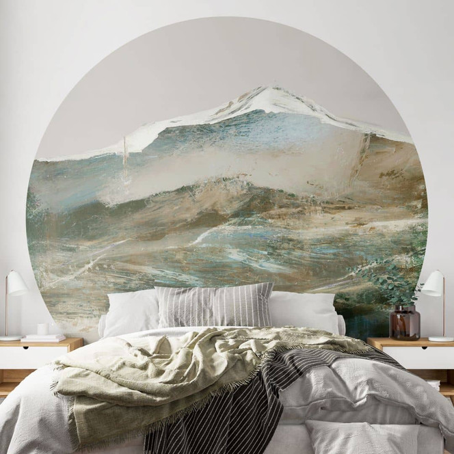 Fototapete Abstrakte Berge - Hobday - Rund - Selbstklebend/Vlies